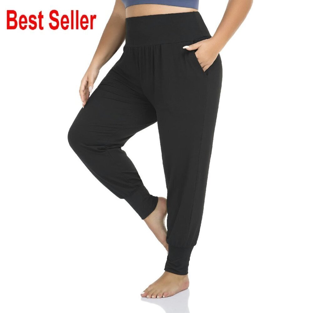 Plus Size Yoga Joggers Loose Fit Comfy Lounge Pants with Pockets